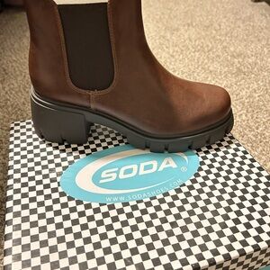Soda Women's Dark Brown Ankle Booties